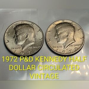 ✅❤️1972 P&D Kennedy Half Dollar Coins CIRCULATED CLAD VINTAGE